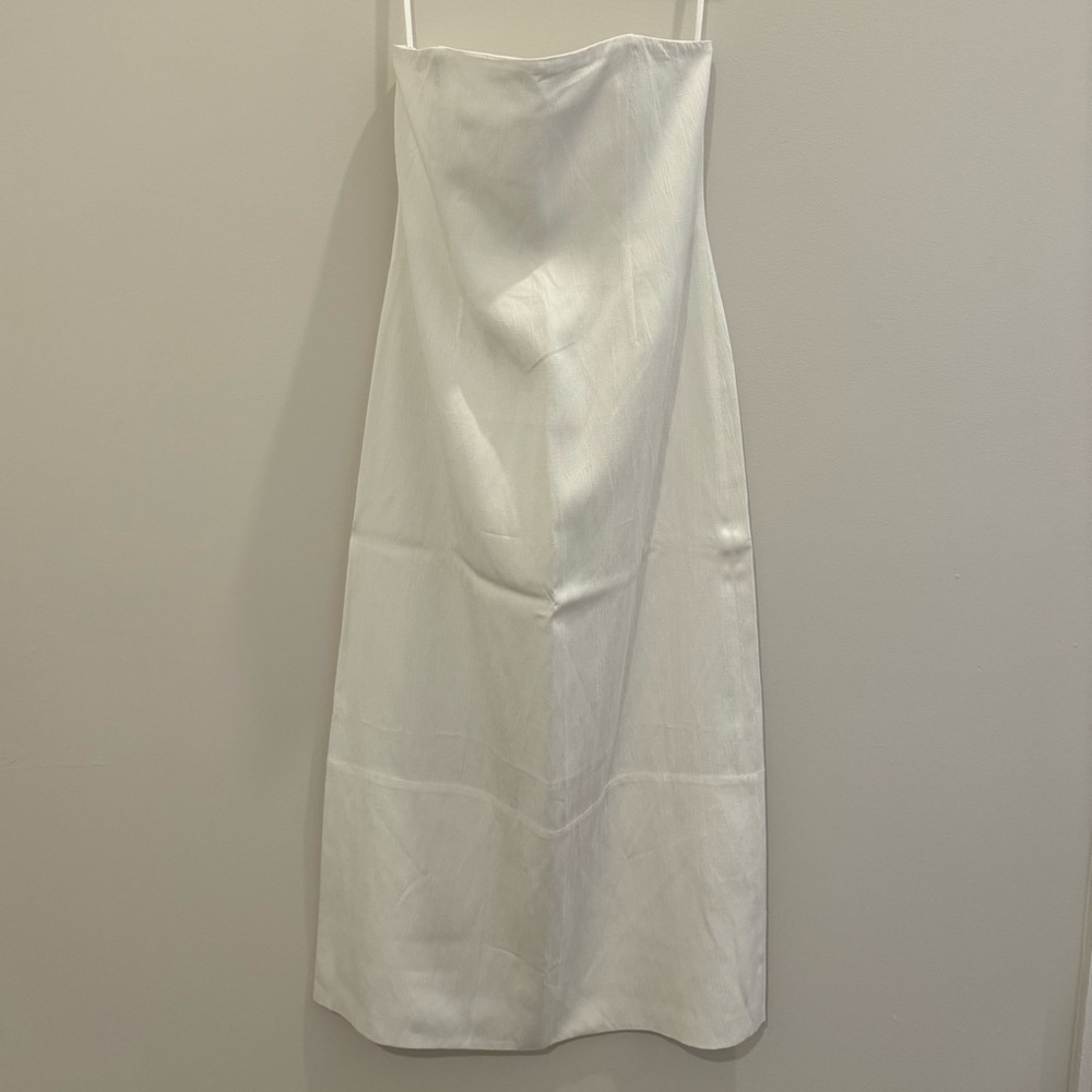 CO COLLECTION white strapless column dress NWT